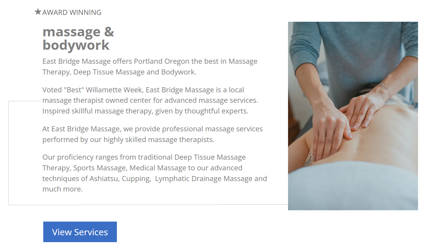 Massage Therapy Portland Deep Tissue massage Portland OR