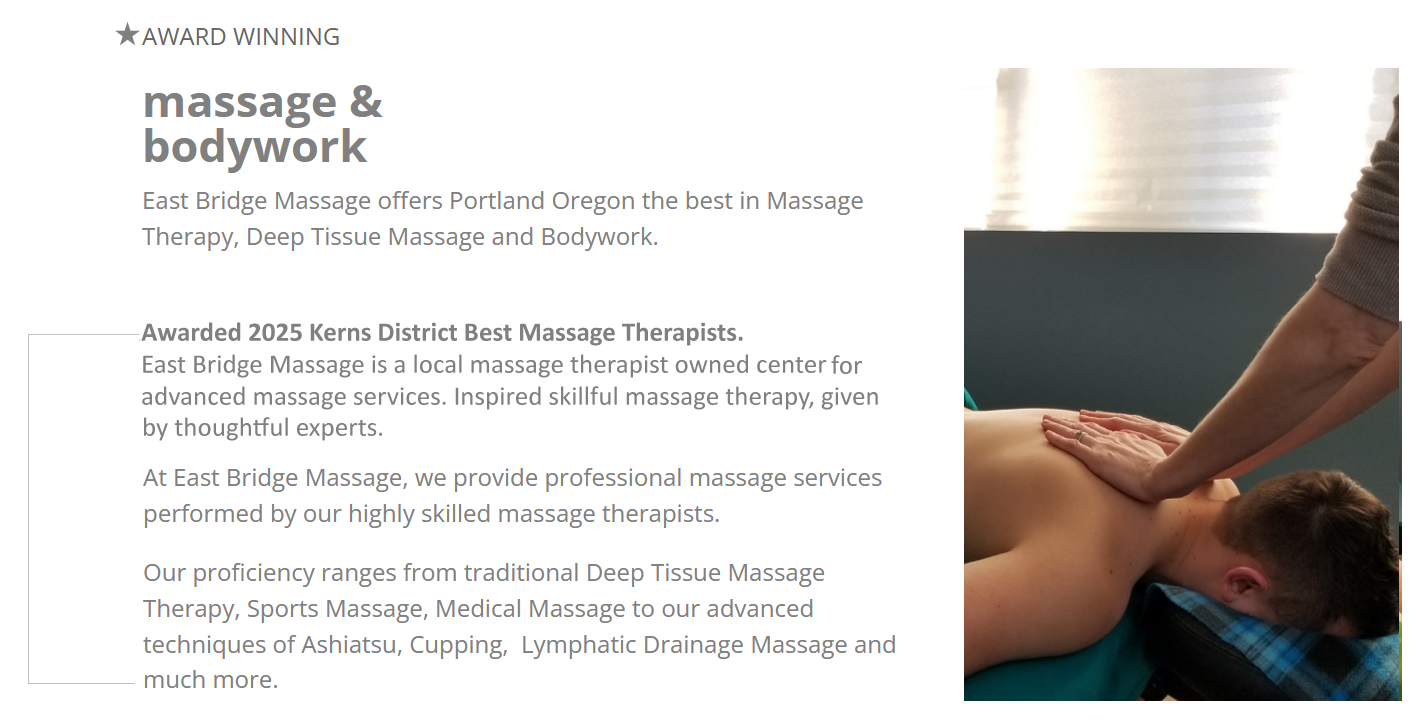 East Bridge Massage Portland Voted Best Massage